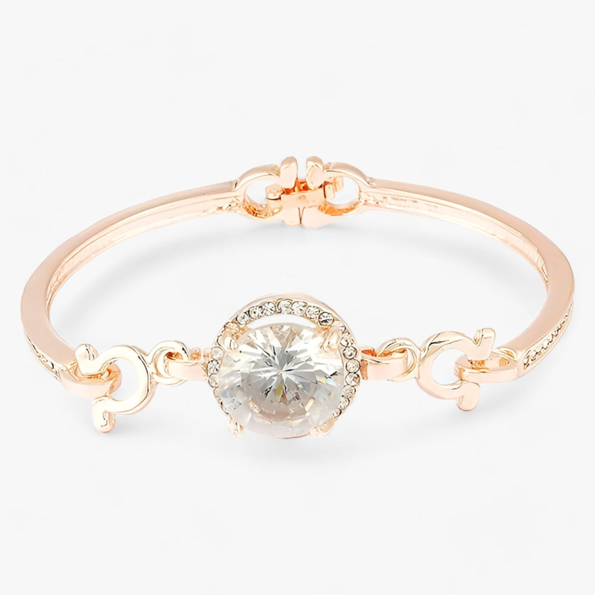 Armband met kristalzetting in geplateerd koper