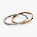 Gladde ronde armband in 18K goudkleurig roestvrij staal