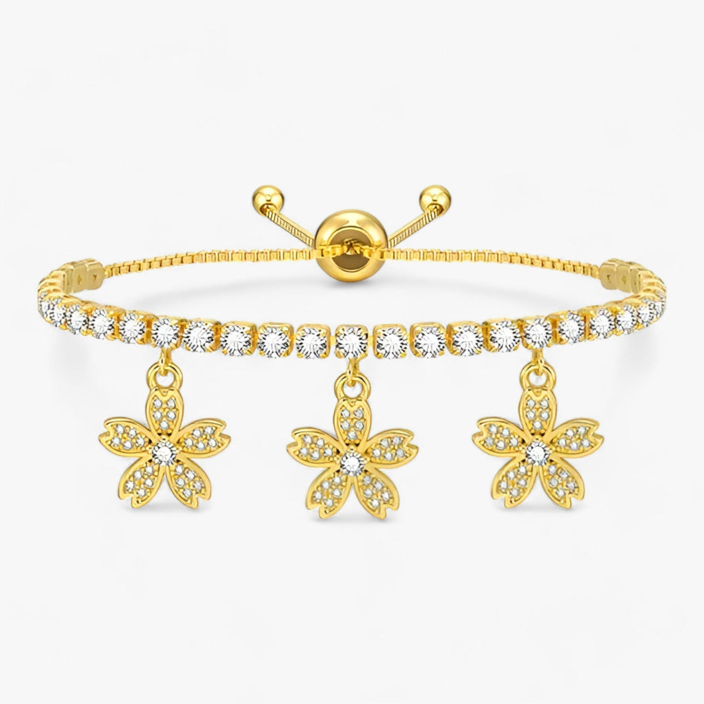 Ketting met bloemhanger en cubic zirkonia