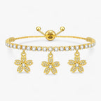 Ketting met bloemhanger en cubic zirkonia