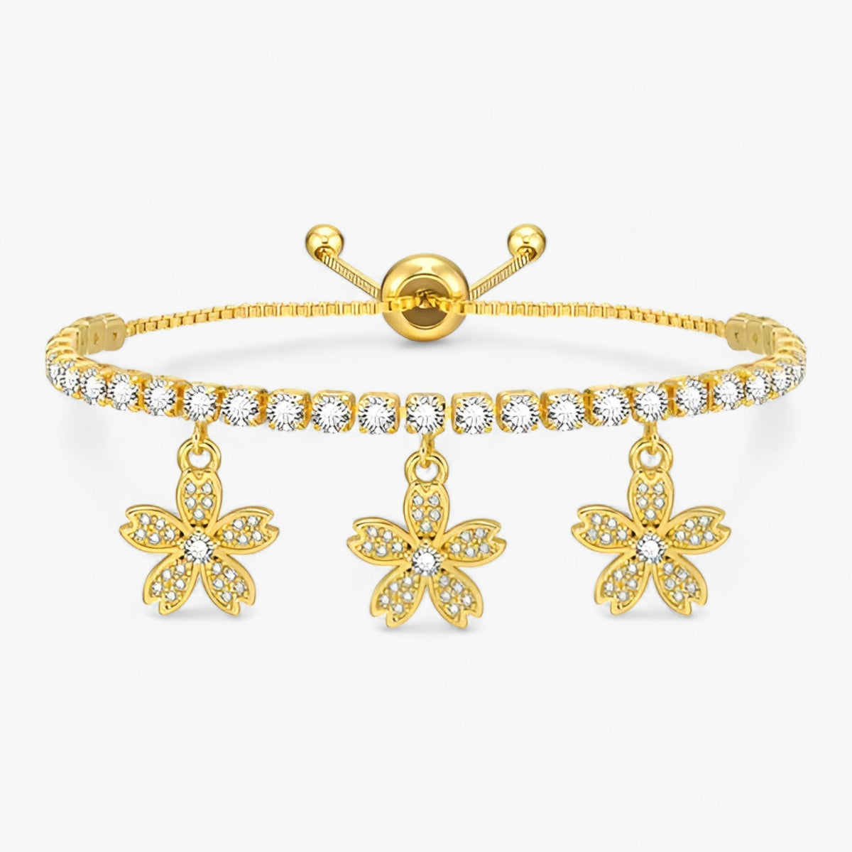 Ketting met bloemhanger en cubic zirkonia