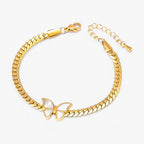 Vlinderarmband in 316L roestvrij staal, goudkleurig