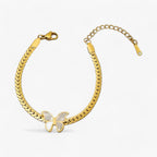 Vlinderarmband in 316L roestvrij staal, goudkleurig