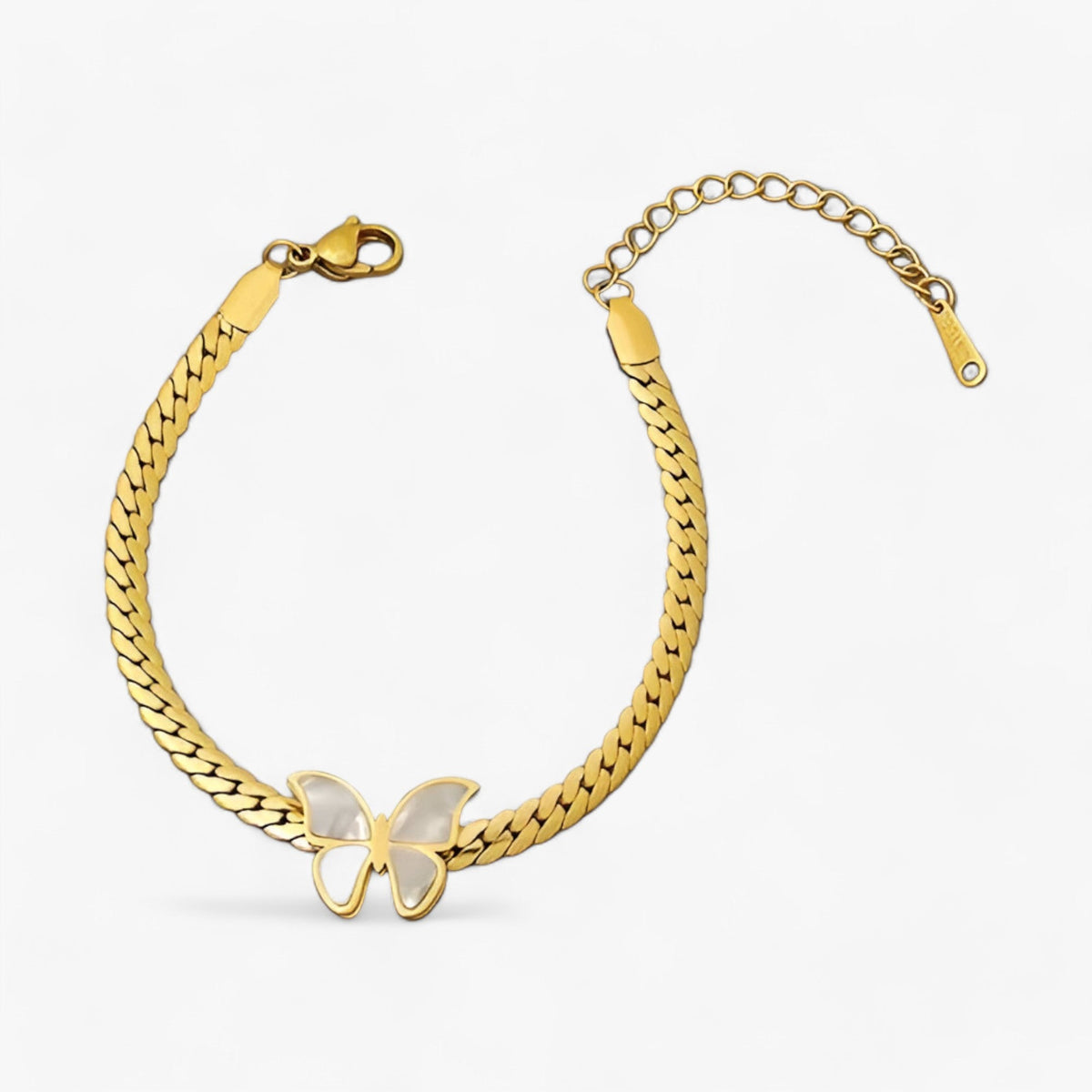 Vlinderarmband in 316L roestvrij staal, goudkleurig