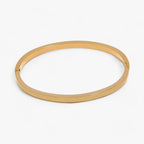 Gladde ronde armband in 18K goudkleurig roestvrij staal