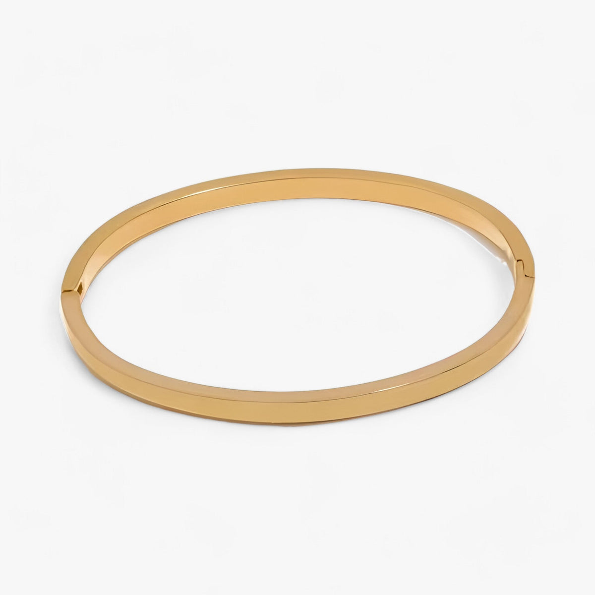 Gladde ronde armband in 18K goudkleurig roestvrij staal