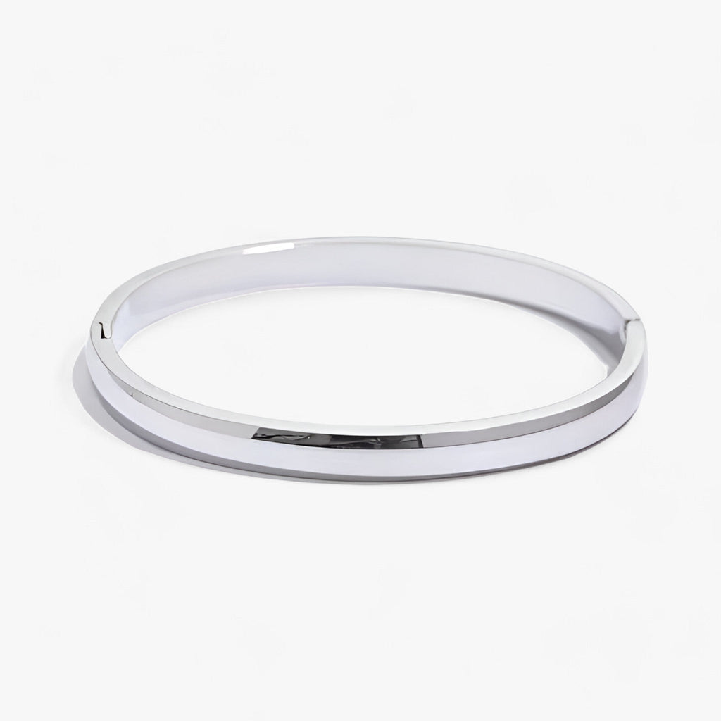Gladde ronde armband in 18K goudkleurig roestvrij staal