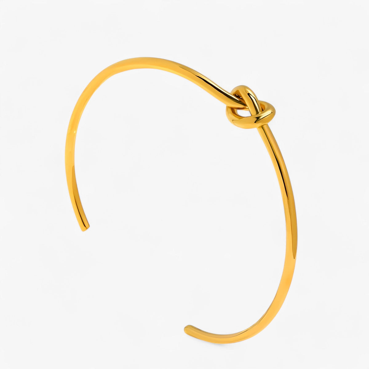 Gedraaide geweven armband in goudkleurig staal