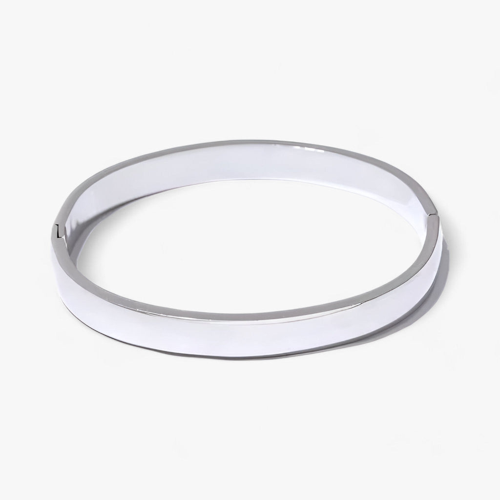 Gladde ronde armband in 18K goudkleurig roestvrij staal