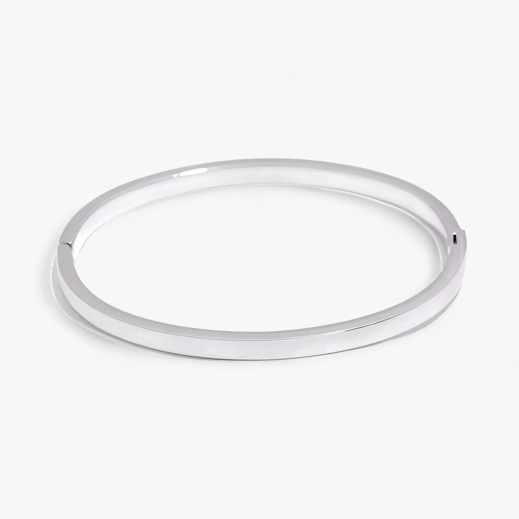 Gladde ronde armband in 18K goudkleurig roestvrij staal