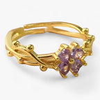 Adjustable Ring with Micro-Set Purple Stone