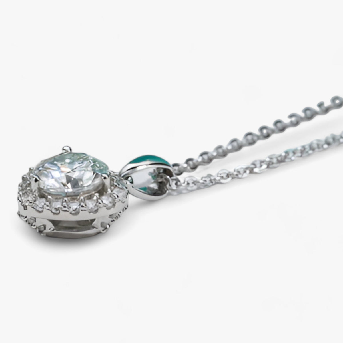 Moissaniet harthanger in sterling zilver
