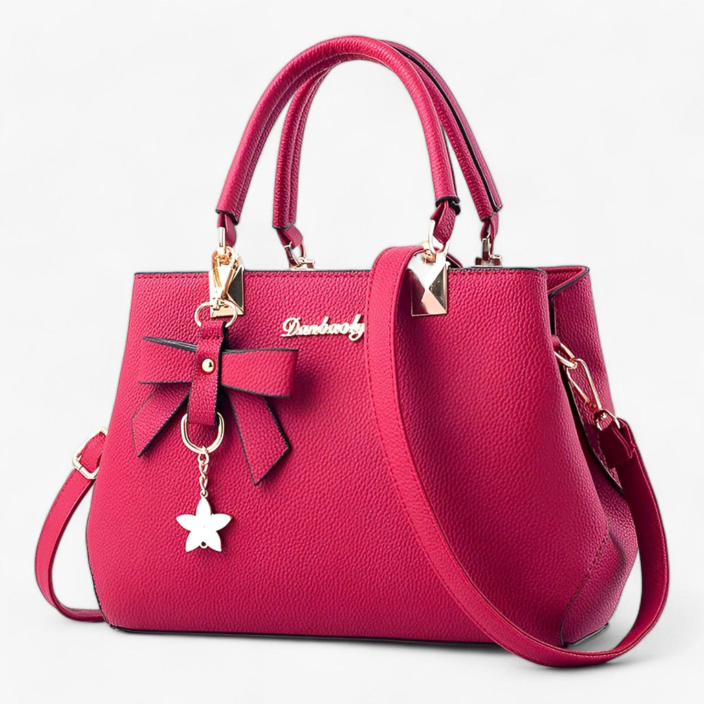 Women's Elegant Handbag and Crossbody Bag with Flower Charm