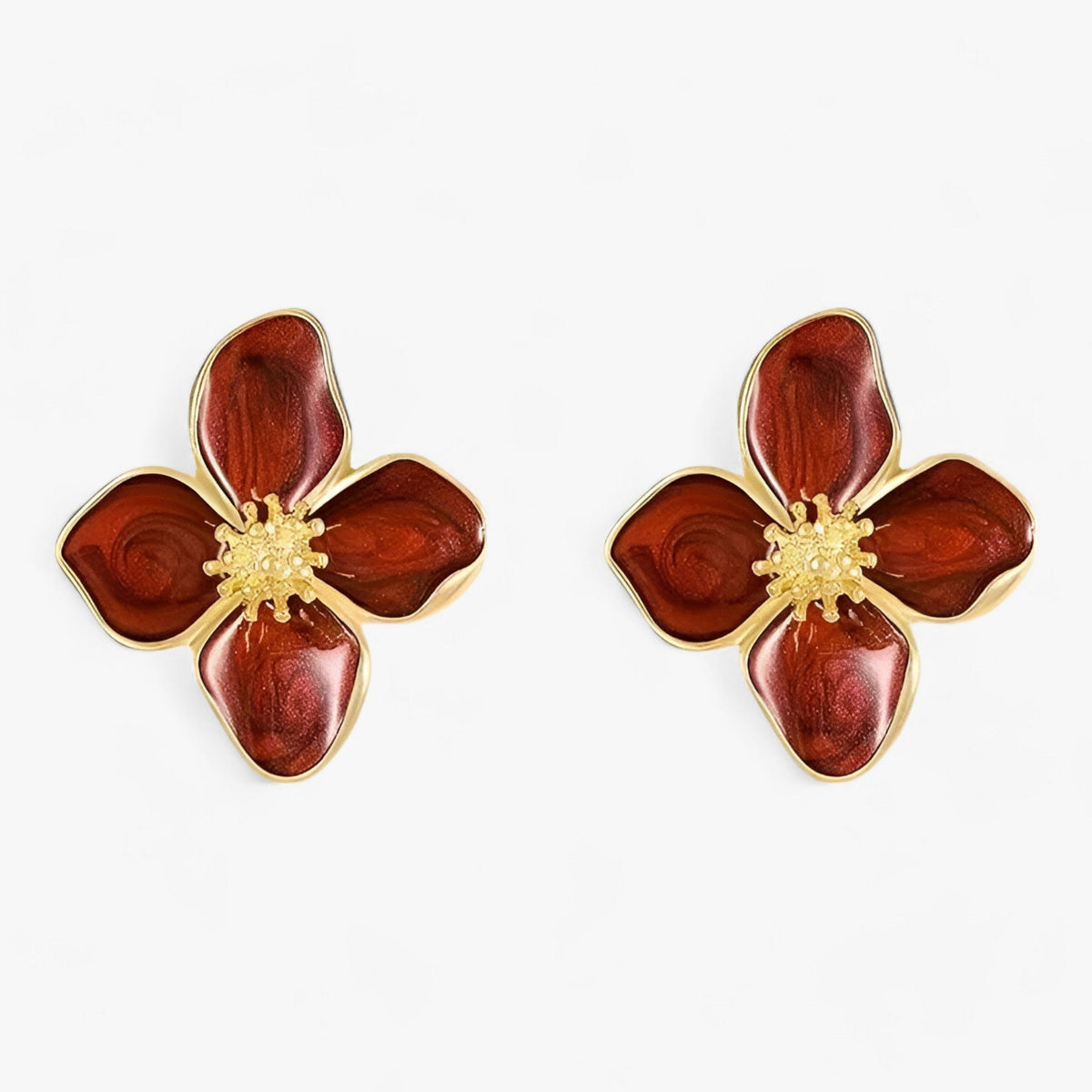 Bloemoorbellen met druipglazuur in rood