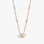 Set met ketting en armband met oogmotief, zilverkleurig