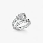Ring in riemstijl met zirkoon, goudkleurig