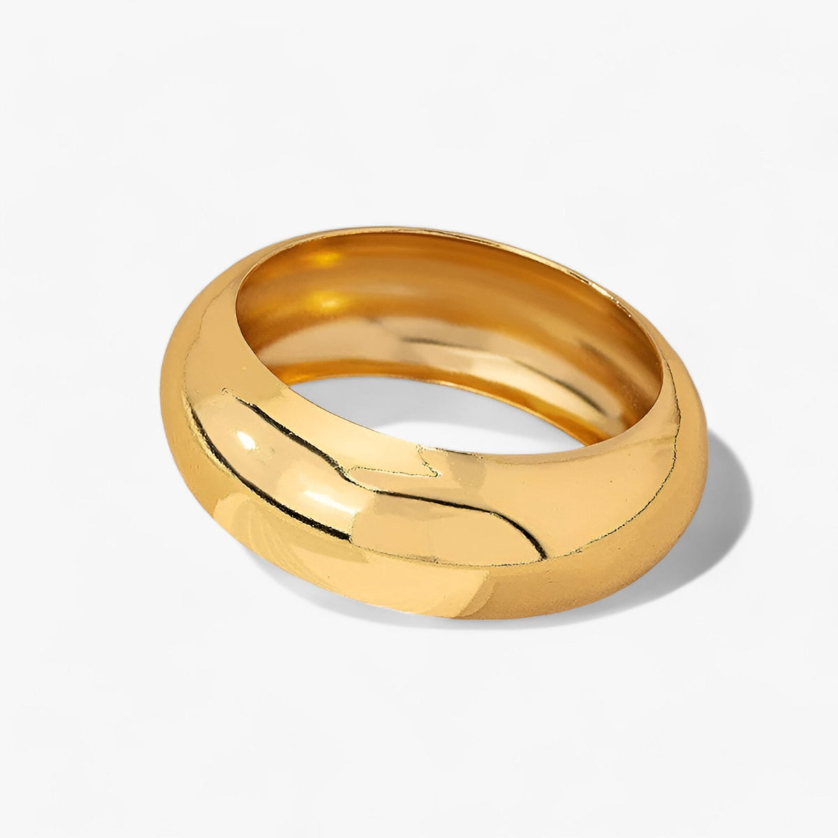 Brede gladde bangle met gebogen profiel