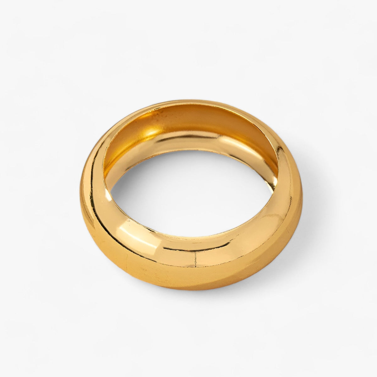Brede gladde bangle met gebogen profiel