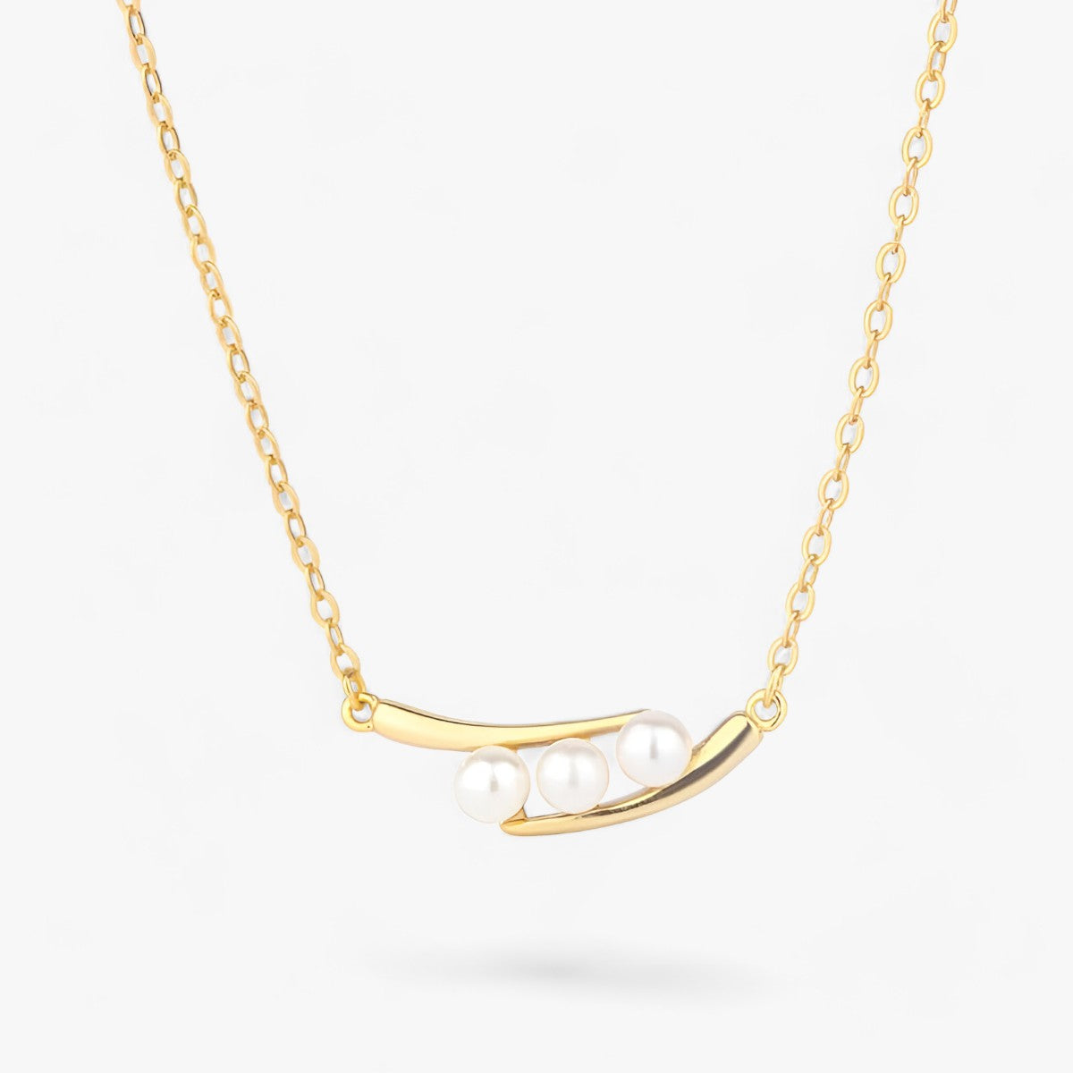 Geometrische parelhanger in 925 sterling zilver