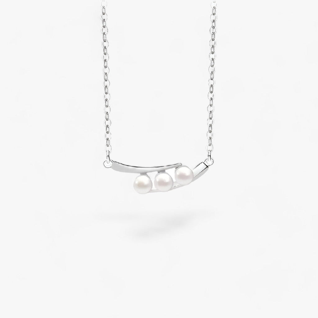 Geometrische parelhanger in 925 sterling zilver