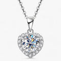 Moissaniet harthanger in sterling zilver