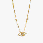 Set met ketting en armband met oogmotief, zilverkleurig