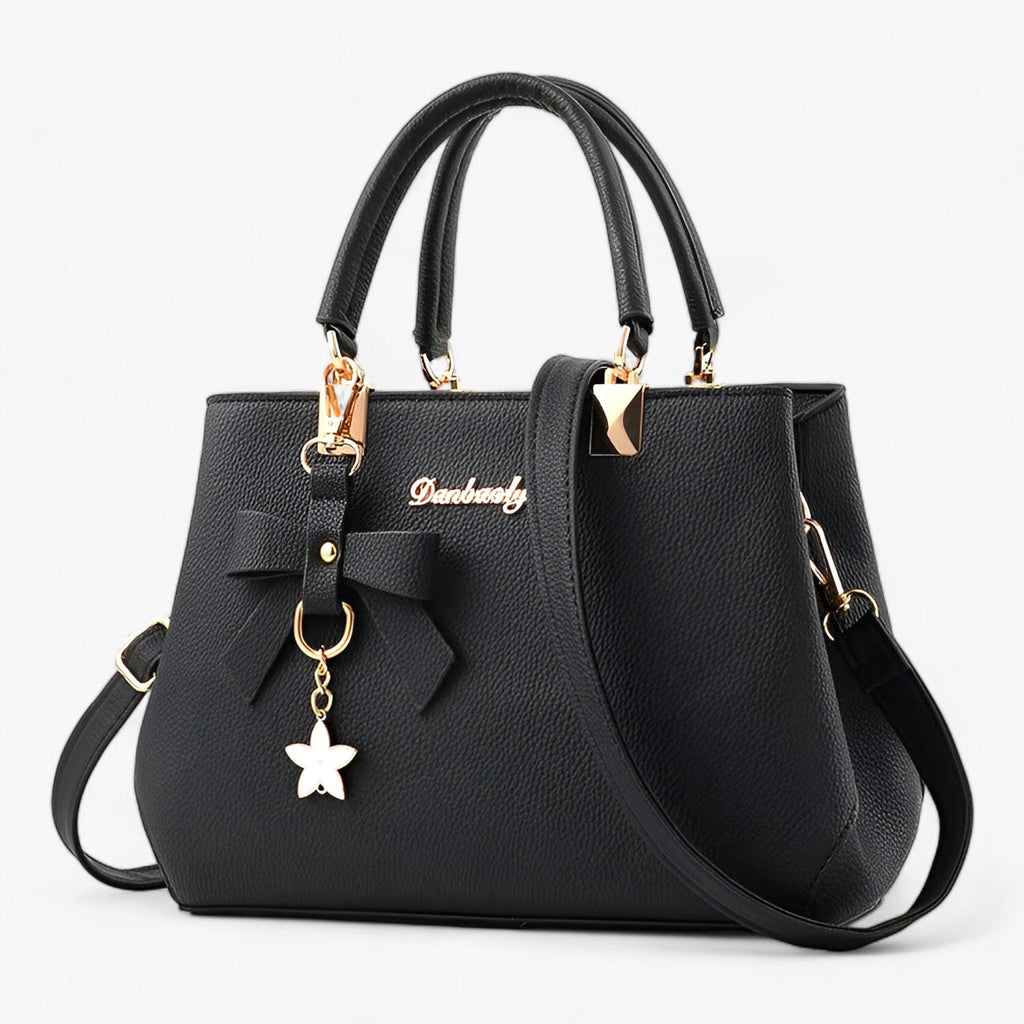 Women's Elegant Handbag and Crossbody Bag with Flower Charm