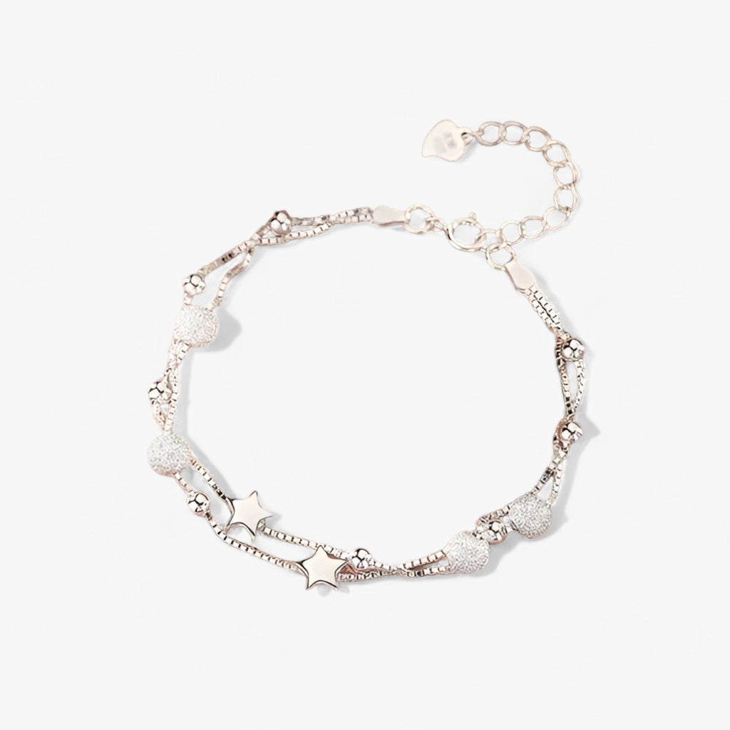Sterling zilveren armband met sterren, 19 cm