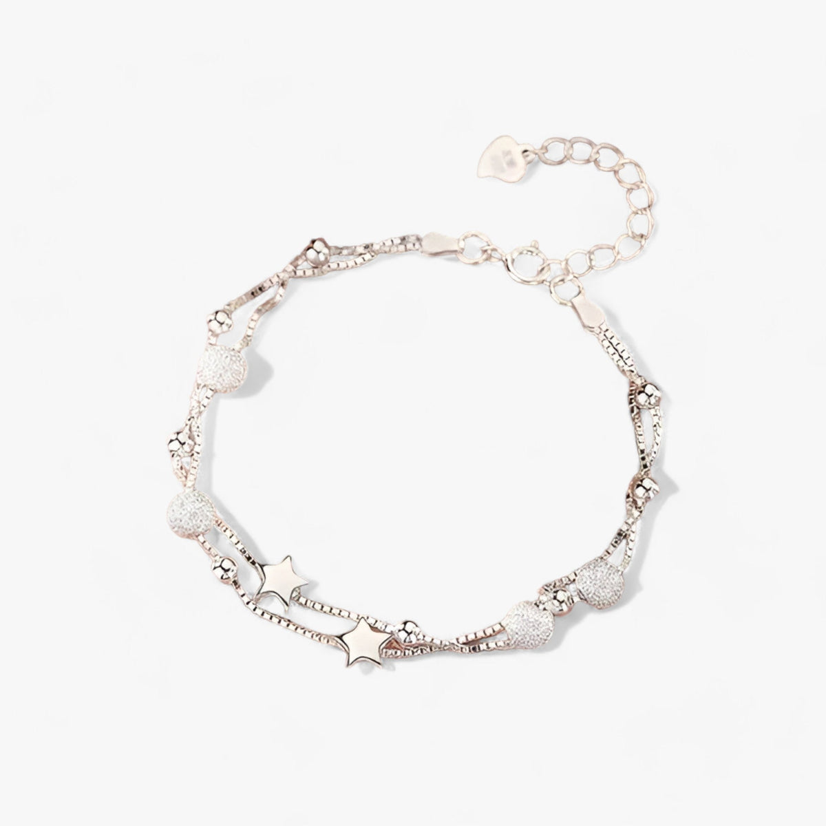 Sterling zilveren armband met sterren, 19 cm
