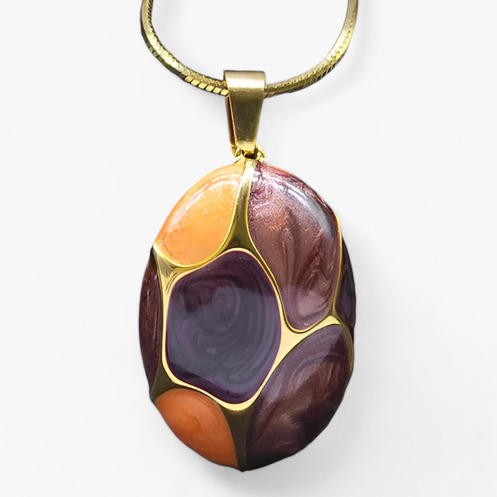 Ketting met bedelhanger in goudkleurig roestvrij staal