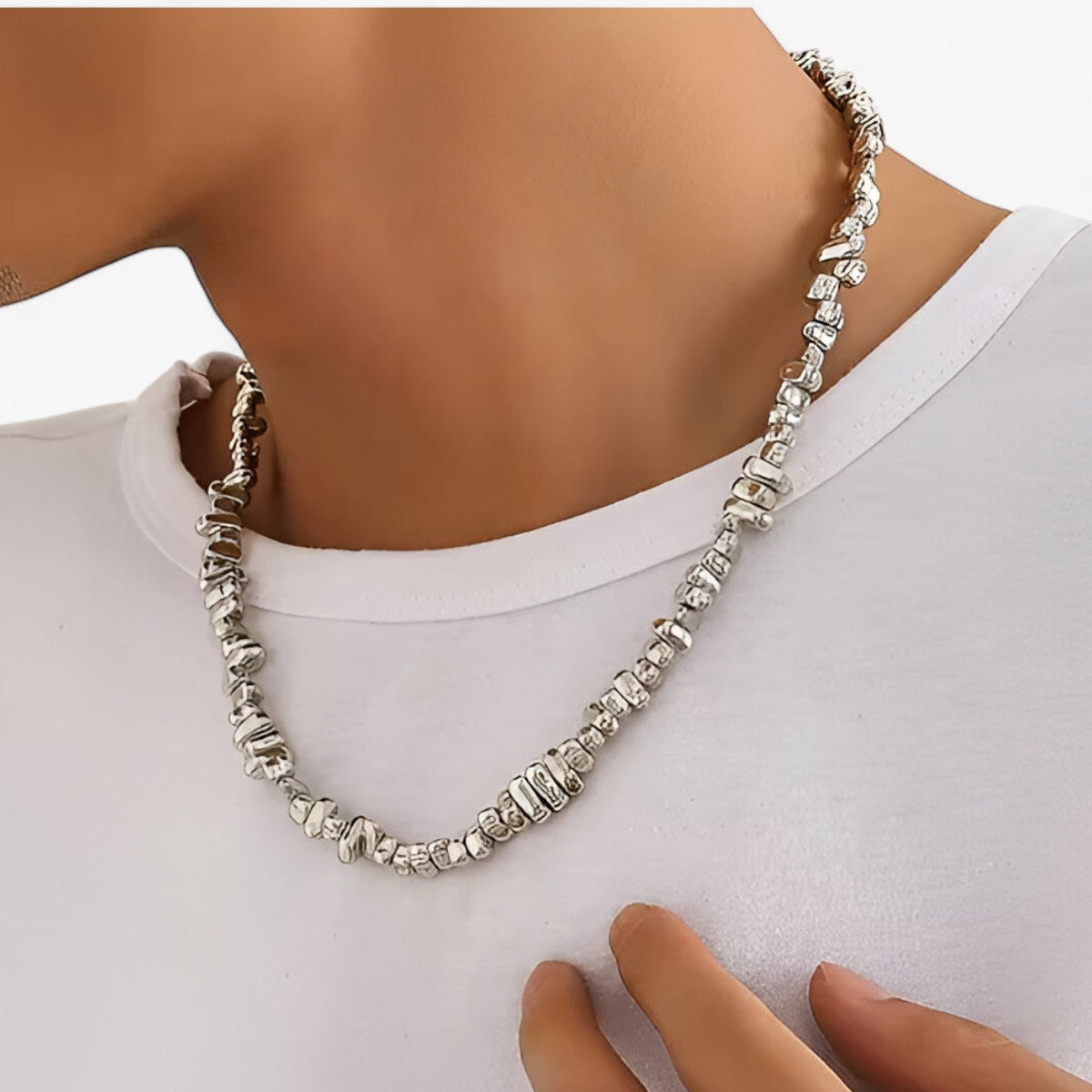 Choker met onregelmatige kralen