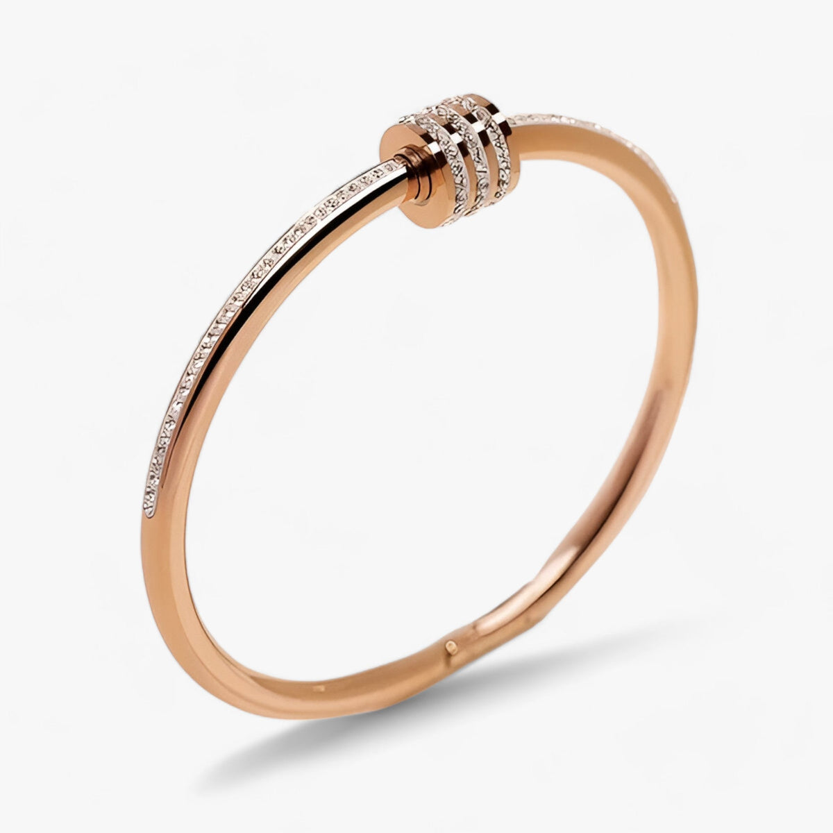 Bangle met schroefdetail en zirkoon, 56-58 mm