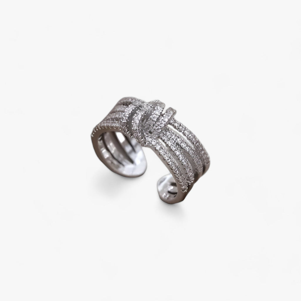 14K vergulde open ring met zirkonia