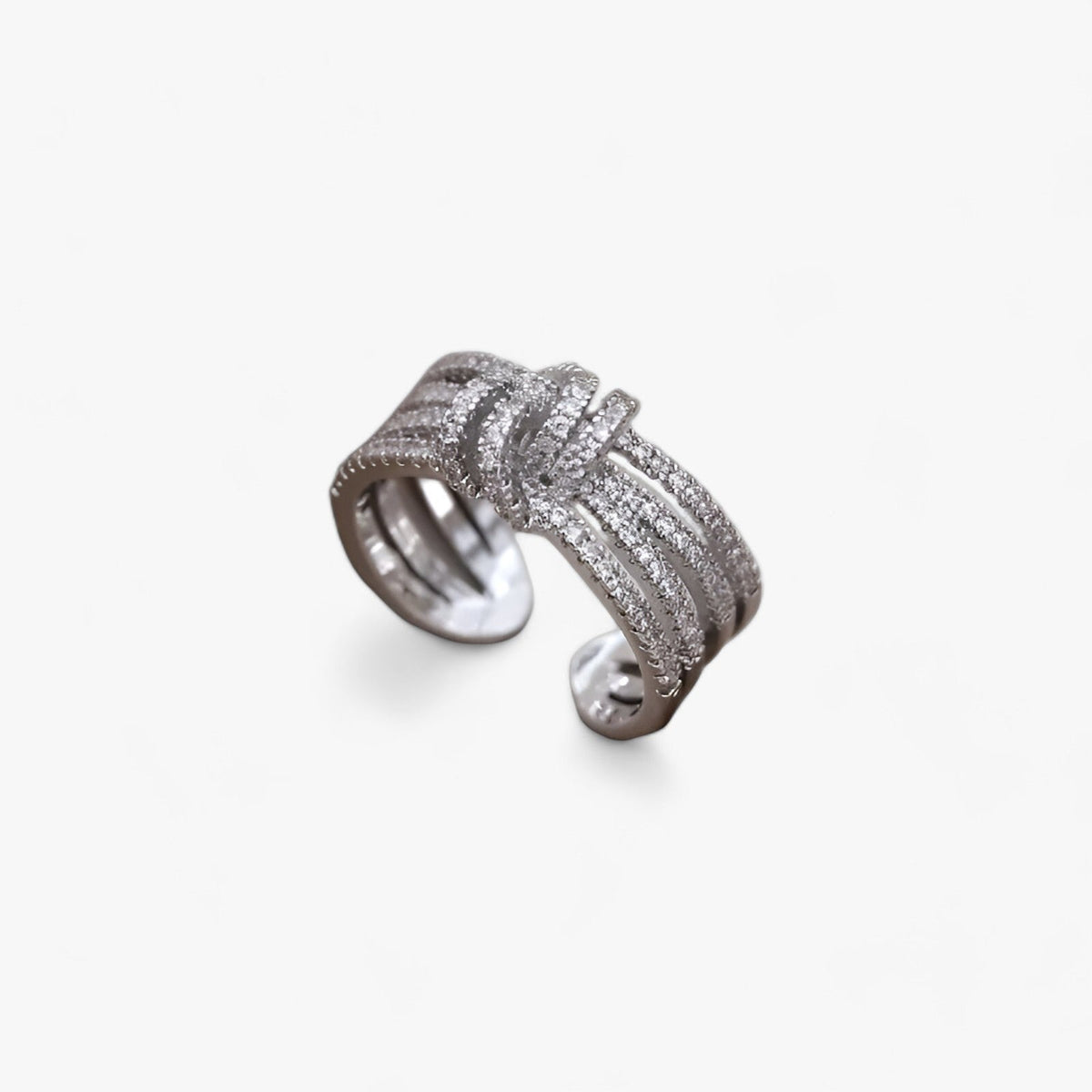 14K vergulde open ring met zirkonia