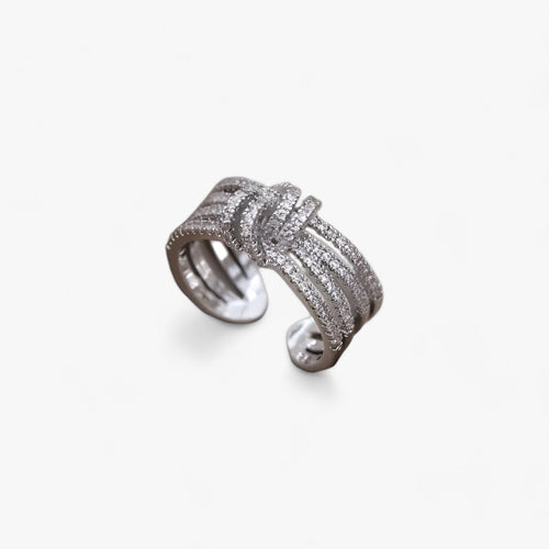 14K vergulde open ring met zirkonia