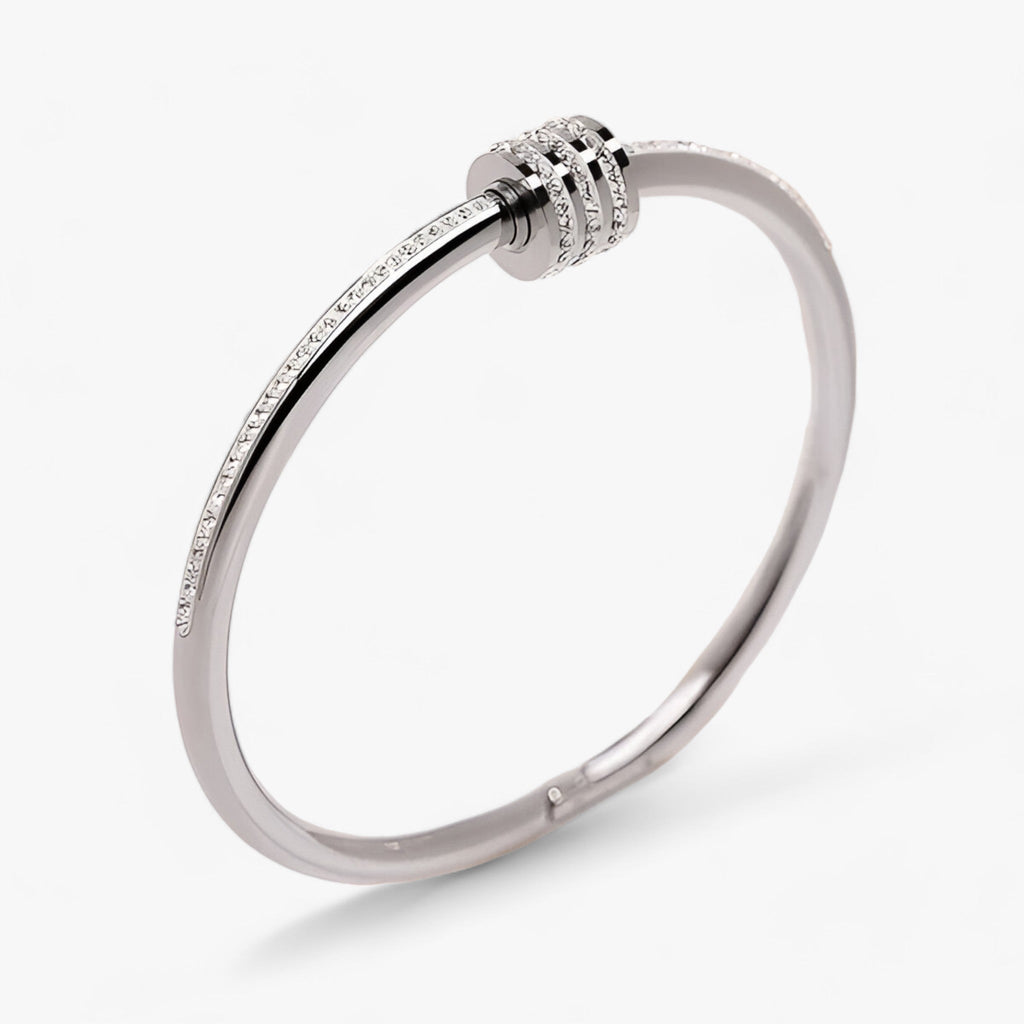 Bangle met schroefdetail en zirkoon, 56-58 mm