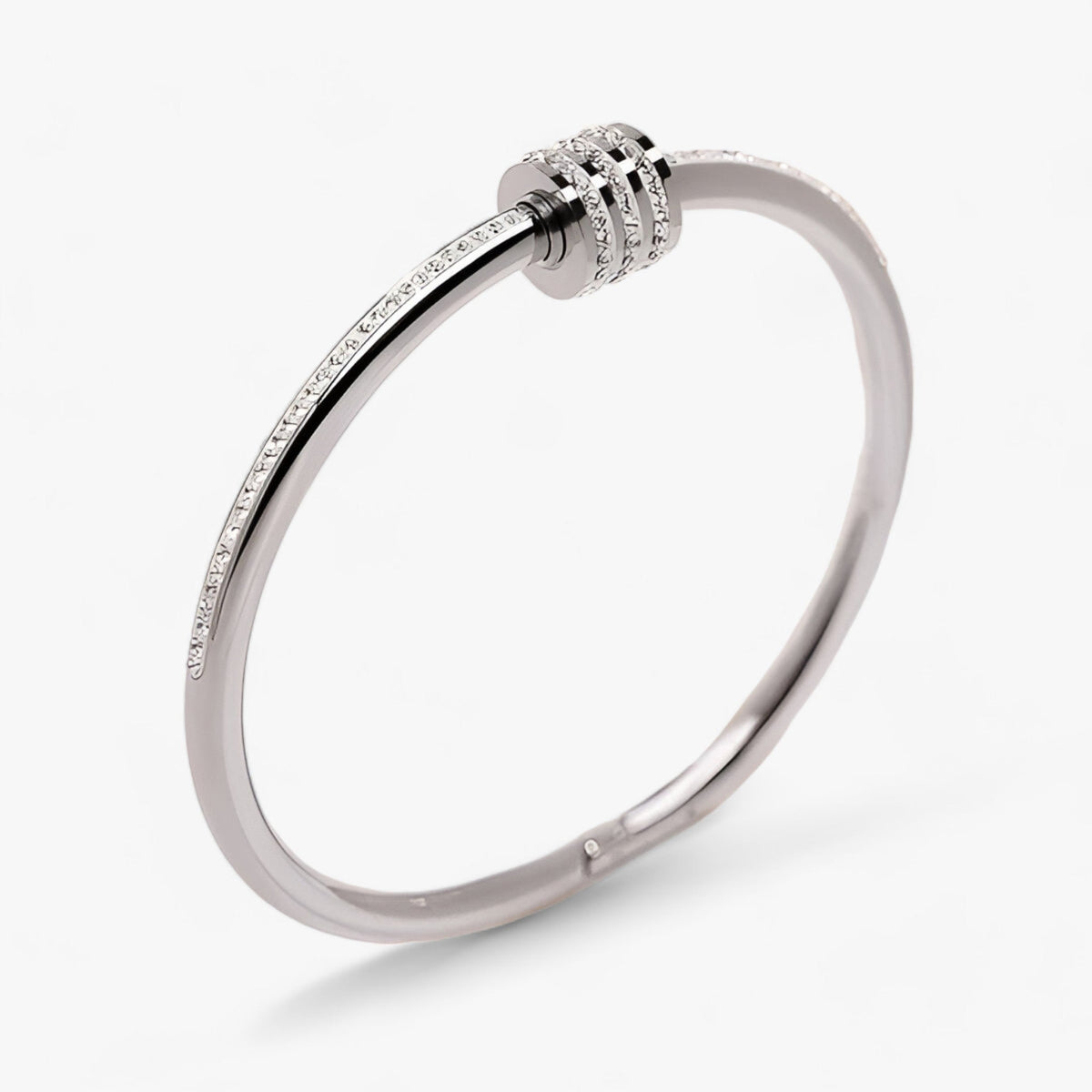 Bangle met schroefdetail en zirkoon, 56-58 mm