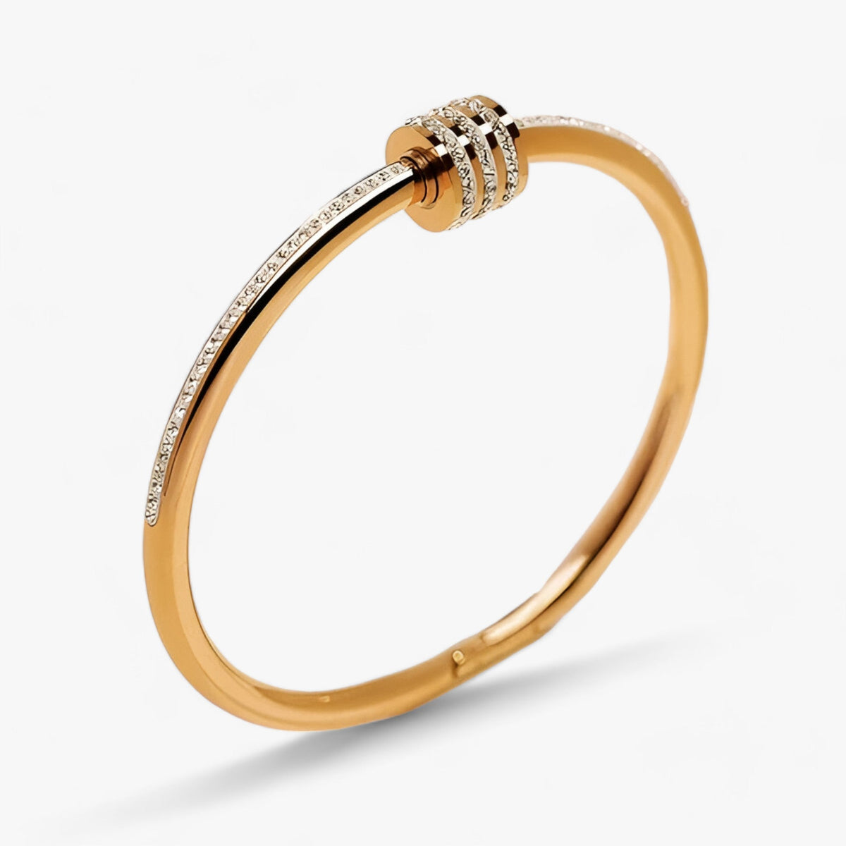 Bangle met schroefdetail en zirkoon, 56-58 mm