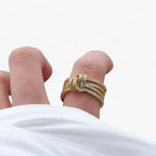 14K vergulde open ring met zirkonia