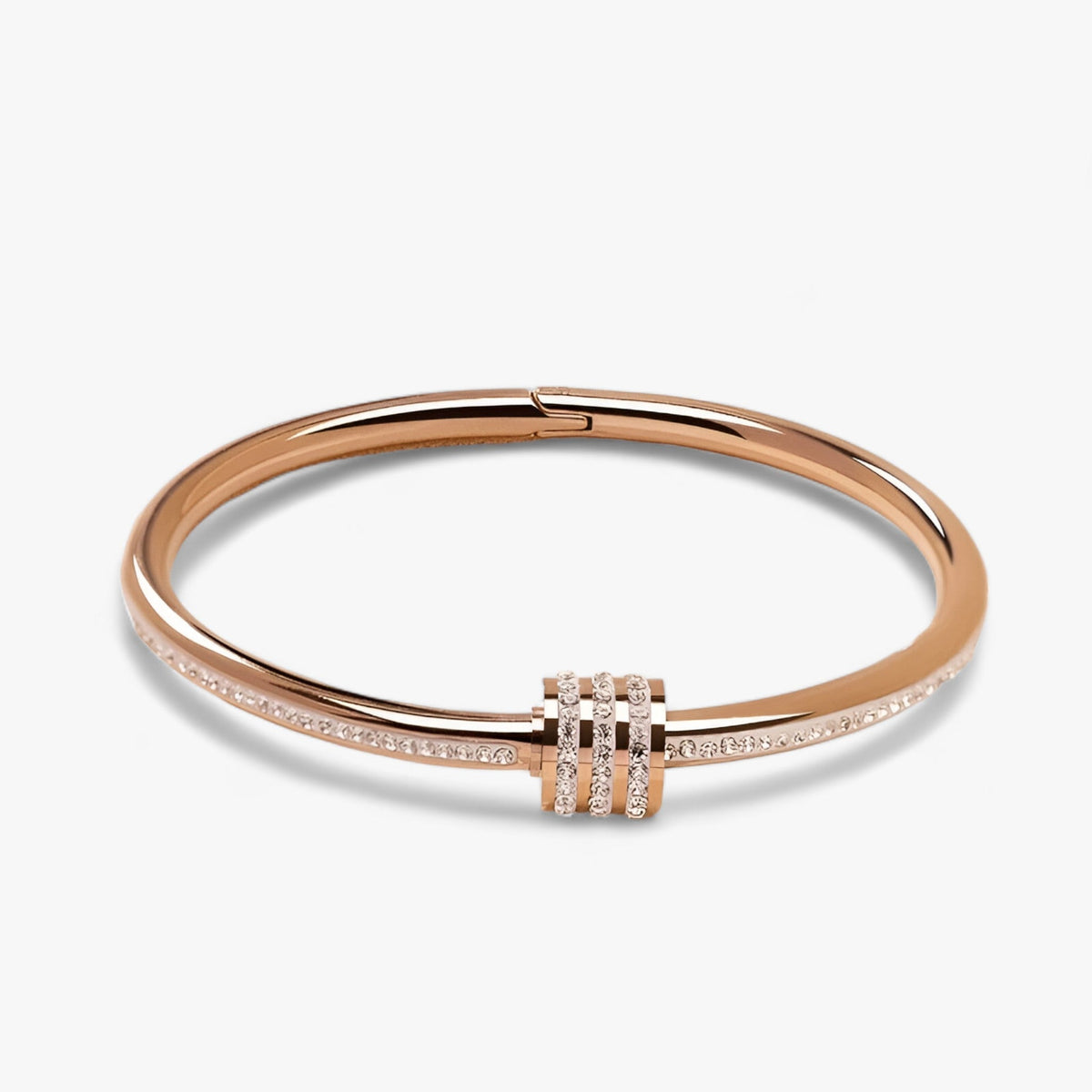 Bangle met schroefdetail en zirkoon, 56-58 mm