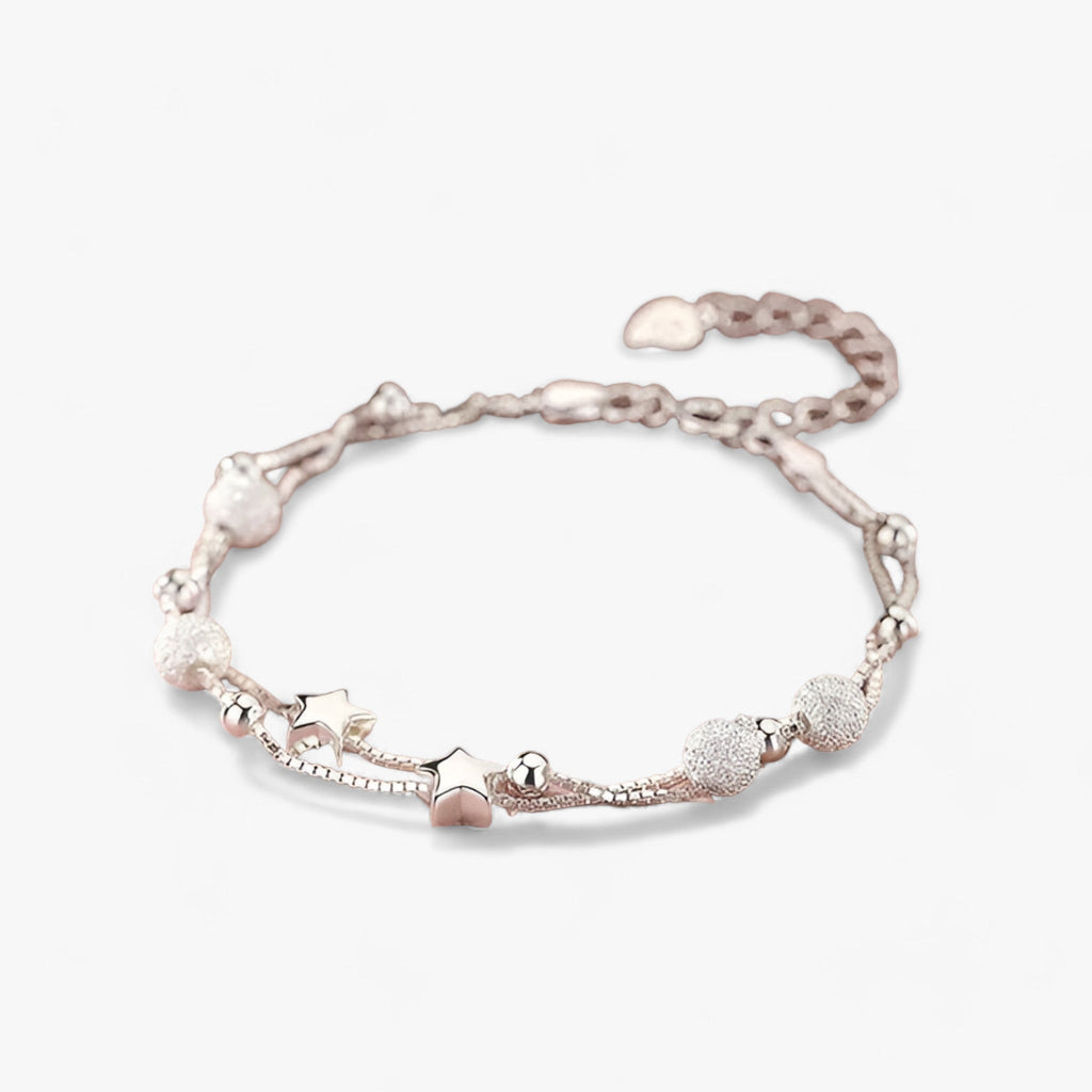 Sterling zilveren armband met sterren, 19 cm