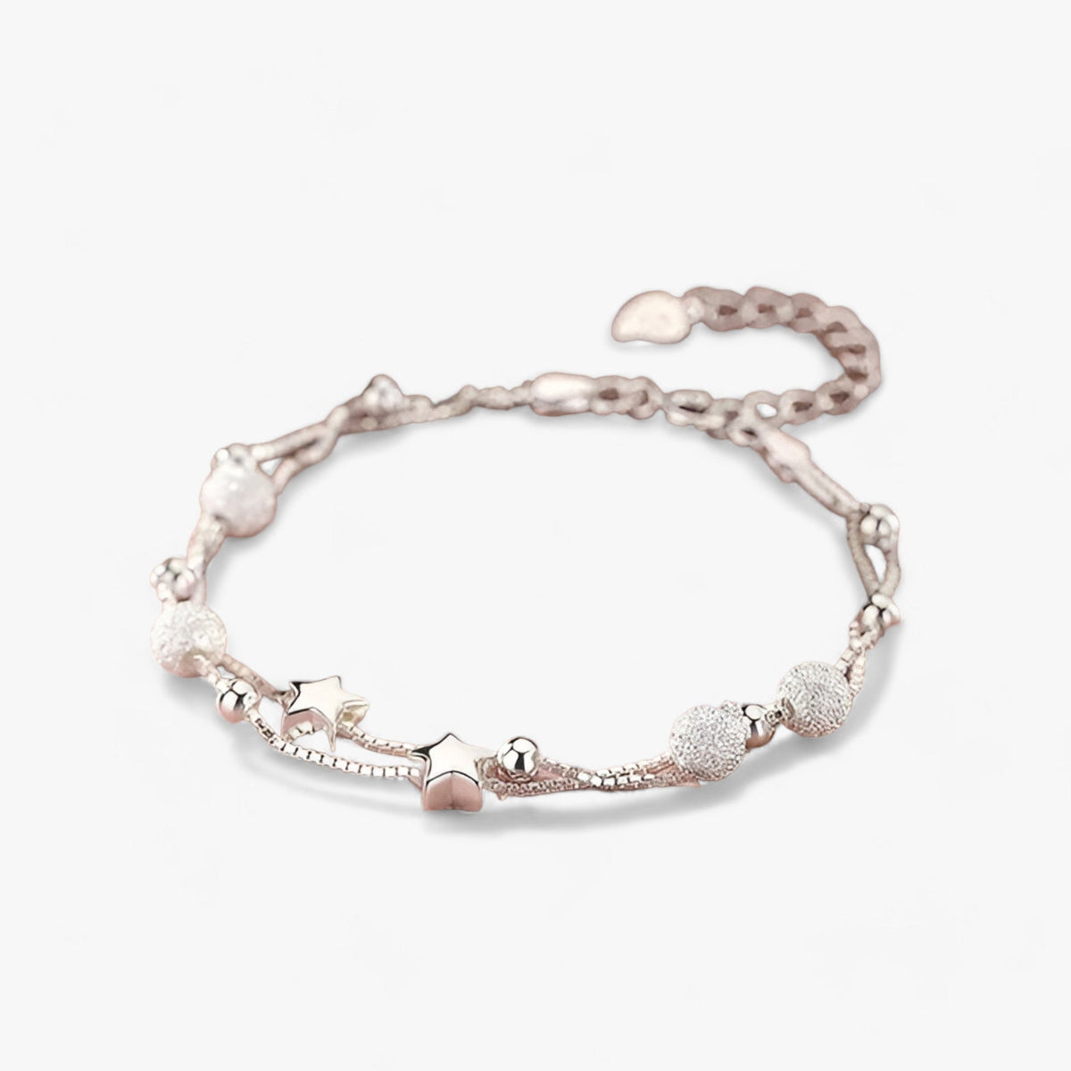 Sterling zilveren armband met sterren, 19 cm