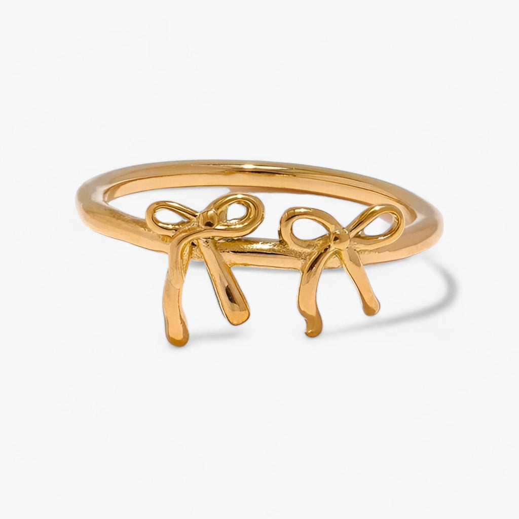 Ring met knoopdetail in 18K PVD-gecoat roestvrij staal