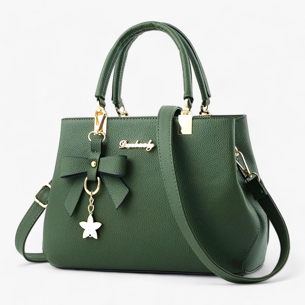 Women's Elegant Handbag and Crossbody Bag with Flower Charm