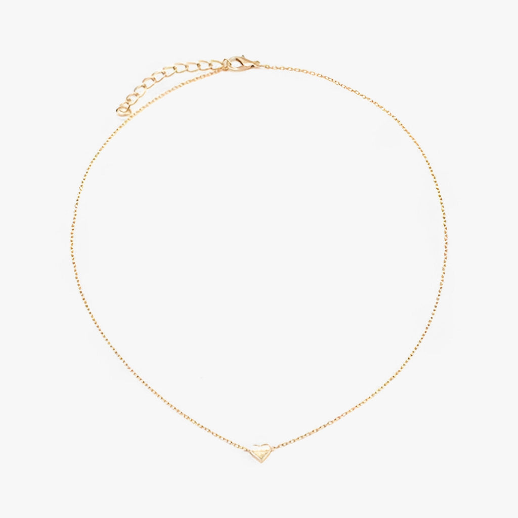 Minimalistische hartketting, sleutelbeenlengte