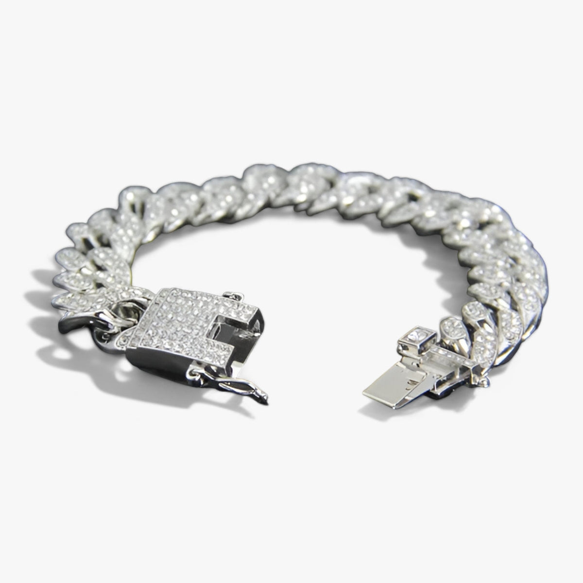 Cubaanse ketting van 12 mm met zirkonia, goudkleurig