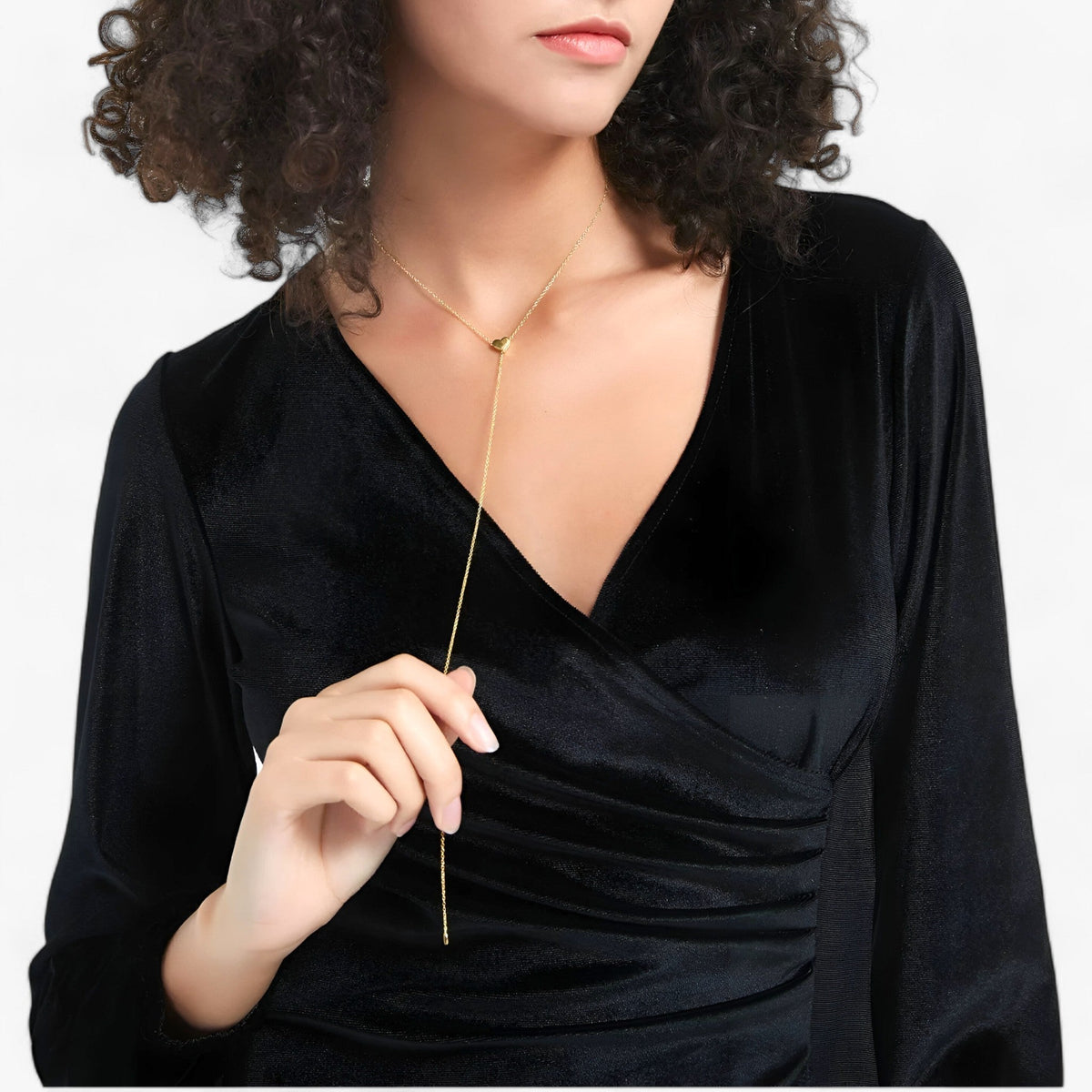 Verstelbare ketting met harthanger, goudkleurig