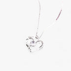 Zirkonia hartketting met geschenkdoos, 45 cm