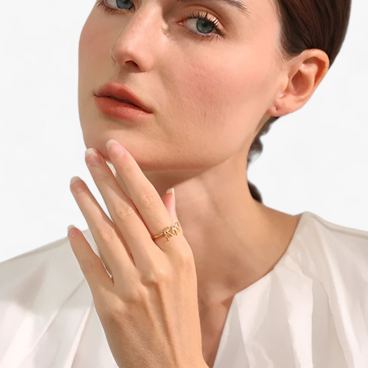 Ring met knoopdetail in 18K PVD-gecoat roestvrij staal