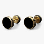 Round Titanium Steel Earrings with Vintage Finish
